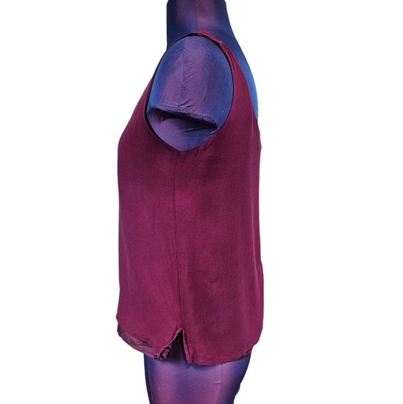 Vintage‎ Niteline Della Roufogali Fuchsia 100% Silk Cami Blouse Size 4 Women S52 - Picture 3 of 7